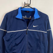 Vintage 90s Navy Nike Spell-Out Track Jacket Women's Medium