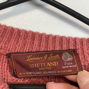 Vintage Red Pure Wool Knitwear Sweater Women's Medium