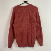 Vintage Red Pure Wool Knitwear Sweater Women's Medium