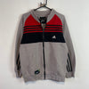 Grey and Red Adidas zip up Track Jacket Women's XL