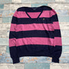 00s Pink and Navy Ralph Lauren Jumper Women's XL