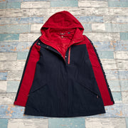Red and Navy Tommy Hilfiger Raincoat Men's Small