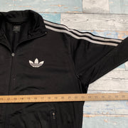 00s Y2K Black Adidas Track Jacket Men's Medium