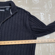 Black Chaps zip up Knitwear Sweater Men's Large