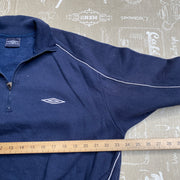 Vintage Navy Umbro Quarter zip Sweatshirt Men's Large