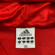 00s Red Adidas Hoodie Women's Medium