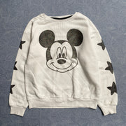 White Disney Mickey Print Sweatshirt Youth's Small