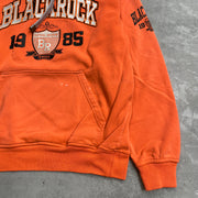 Vintage Orange Front Embroidery Hoodie Men's Large