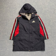 Navy and Red Adidas Raincoat Women's Large