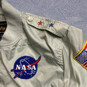 Khaki Green Alpha Industries NASA Bomber Jacket Youth's Medium