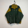 Vintage 90s Dark Green and Yellow Nike Quilted Jacket Men's Large