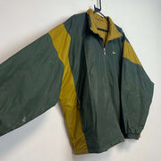 Vintage 90s Dark Green and Yellow Nike Quilted Jacket Men's Large