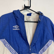 Vintage 90s Blue and White Quilted Jacket Women's Large