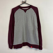 Grey and Red Dickies Sweatshirt Men's Medium