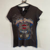 Y2K Black Harley Davison Cancun Graphic Print T-Shirt Women's Medium