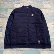 00s Navy Puma Quilted Jacket Men's Large