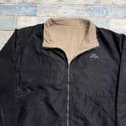 Vintage Black and Beige Kappa Reversible Jacket Men's XL