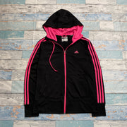 Black and Pink Adidas Track Jacket Women's M/L