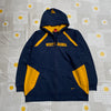 Vintage 90s Navy and Yellow NIke West Virginia zip up Hoodie Men's Large