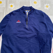 Vintage 90s Navy Adidas Quarter zip Sweatshirt Men's XL