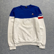 Blue and White Le Coq Sportif Sweatshirt Men's XS