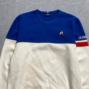 White and Blue Le Coq Sportif Sweatshirt Men's Small