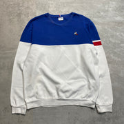 White and Blue Le Coq Sportif Sweatshirt Men's Large