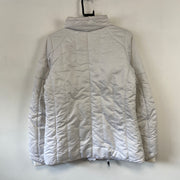 00s Y2K White Nike Quilted Jacket Women's Medium