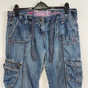 Y2K Blue Cargo Jean Shorts Women's Large