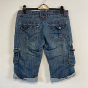 Y2K Blue Cargo Jean Shorts Women's Large