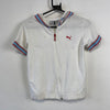 00s Y2K White Puma Short Sleeve Hoodie Youth's Large