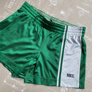 00s Green and White Nike Sport Shorts Women's Small