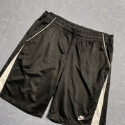 00s Black and White Nike Sport Shorts Men's Large