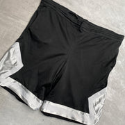 00s Black and White Nike Sport Shorts Men's Medium