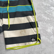 Black and White Quiksilver Swimming Shorts Men's XL