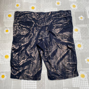 Navy and Beige Print Cargo Shorts W52