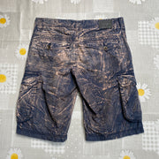 Navy and Beige Cargo Shorts W32