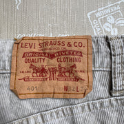 Grey Levi's 401 Corduroy Jeans W32
