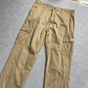 Beige Wrangler Fleece Lined Cargo Trousers W36
