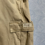 Beige Wrangler Fleece Lined Cargo Trousers W36