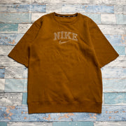 Orange Brown Nike Spell-Out Sweatshirt Men's Medium