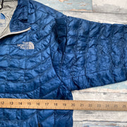 Blue North Face Quilted Jacket Men's Medium