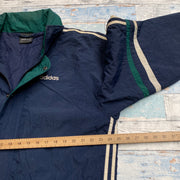 Vintage 90s Navy Adidas Quilted Jacket Men's Large