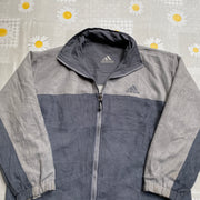 Vintage 90s Grey Adidas Fleece Reversible Jacket Men's XL