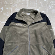 Black and Khaki Columbia Fleece Jacket Men's XL