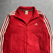 Red Adidas Fleece Jacket Women's Medium