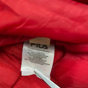 Red White Navy Fila Quilted Jacket Women's Large