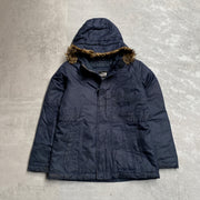 Navy North Face Quilted Raincoat Girl's Large