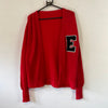 Red Knitwear Cardigan Sweater Women's Medium