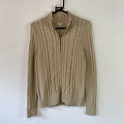 Beige L.L.Bean Cable Knit Sweater Women's Small